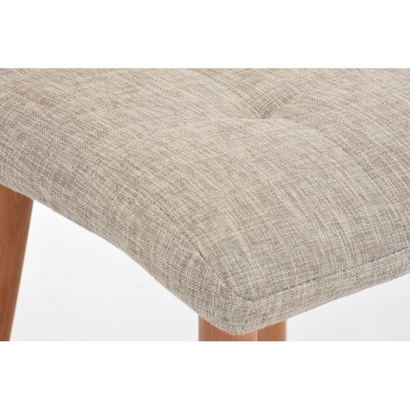 Taburete de bar Lincoln tapizado en tela color crema