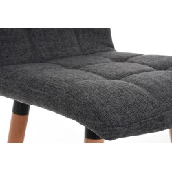 Taburete de bar en tela Lincoln gris claro