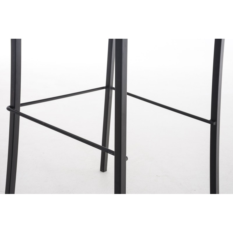 Taburete de bar Avola de piel, plano, B78 negro