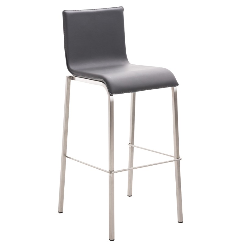 Taburete de bar Avola de piel, plano, 78 € gris