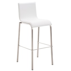 Taburete de bar Avola de piel, plano, 78 € blanco