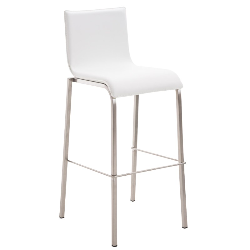 Taburete de bar Avola de piel, plano, 78 € blanco