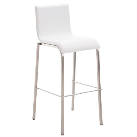 Taburete de bar Avola de piel, plano, 78 € blanco
