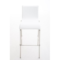 Taburete de bar Avola de piel, plano, 78 € blanco