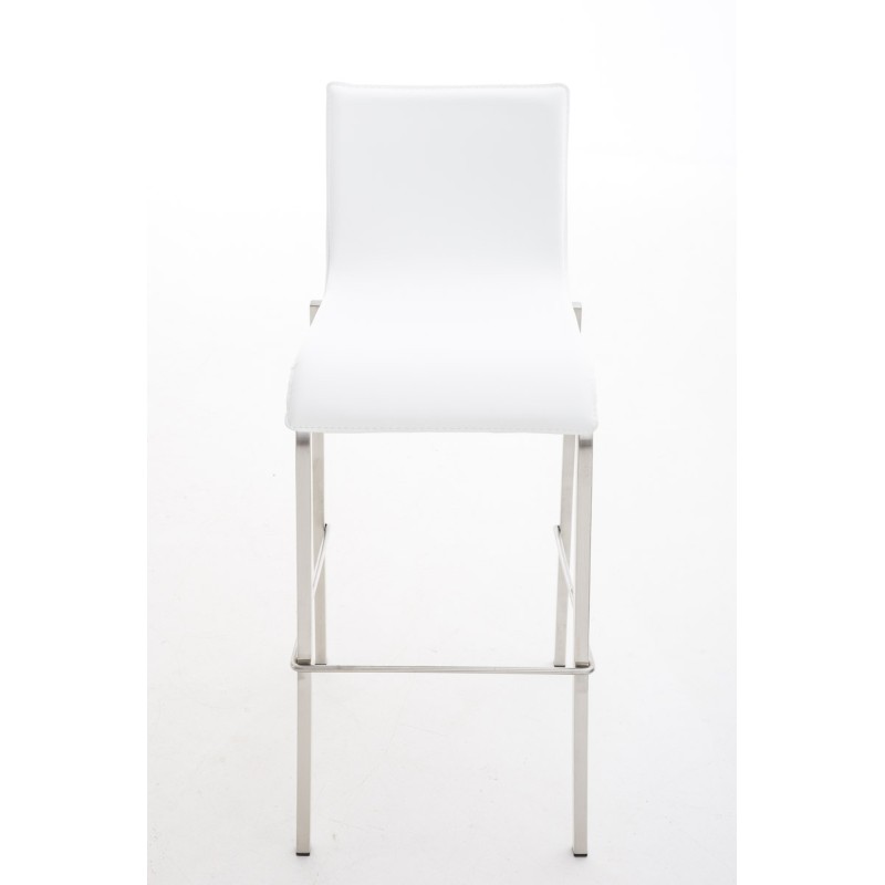 Taburete de bar Avola de piel, plano, 78 € blanco