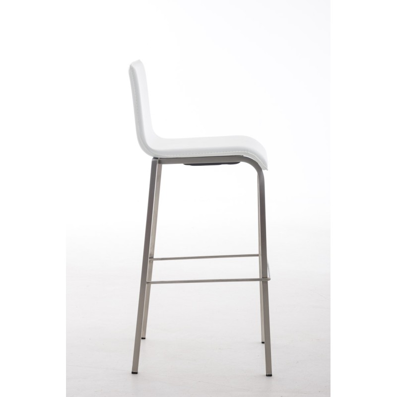 Taburete de bar Avola de piel, plano, 78 € blanco