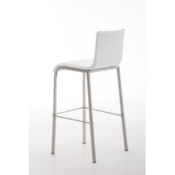 Taburete de bar Avola de piel, plano, 78 € blanco