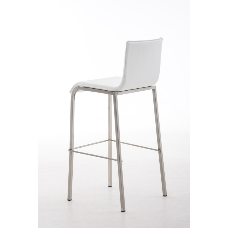 Taburete de bar Avola de piel, plano, 78 € blanco
