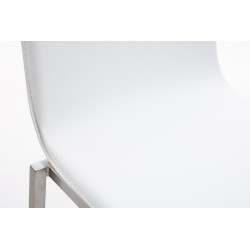 Taburete de bar Avola de piel, plano, 78 € blanco