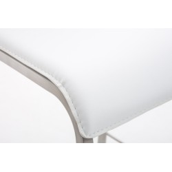 Taburete de bar Avola de piel, plano, 78 € blanco