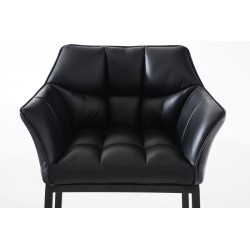 Taburete de bar Damaso B con base de 4 patas, negro