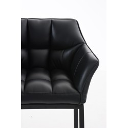 Taburete de bar Damaso B con base de 4 patas, negro