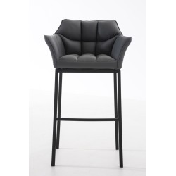 Taburete de bar Damaso B con base de 4 patas, gris