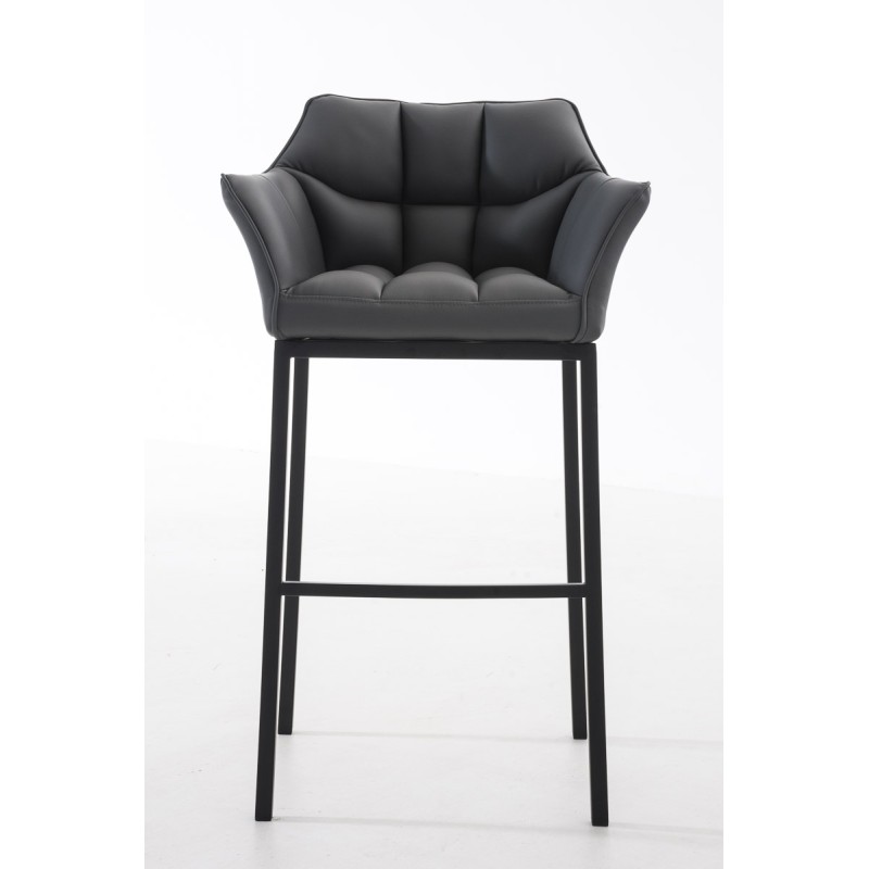 Taburete de bar Damaso B con base de 4 patas, gris