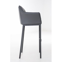 Taburete de bar Damaso B con base de 4 patas, gris