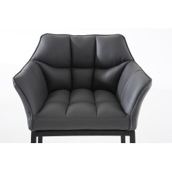 Taburete de bar Damaso B con base de 4 patas, gris