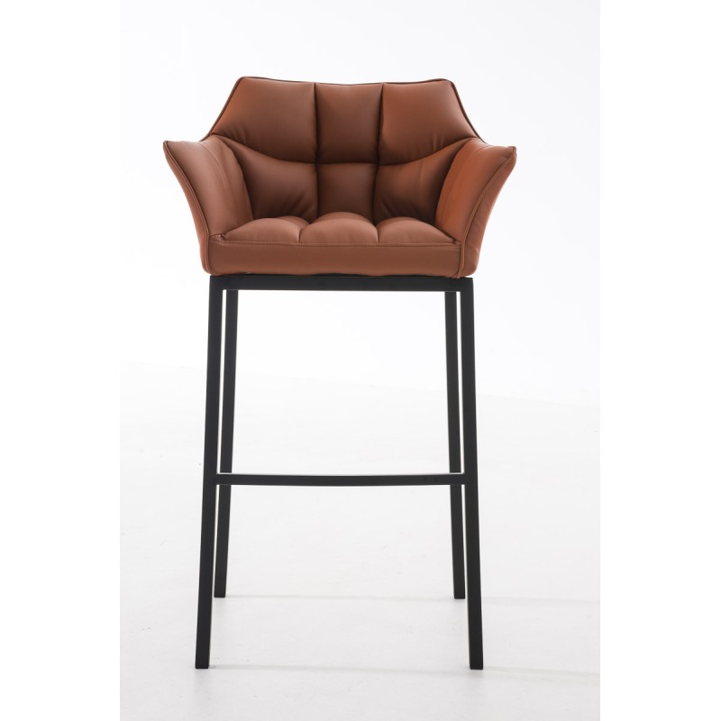 Taburete de bar Damaso B con base de 4 patas, marrón claro