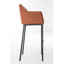 Taburete de bar Damaso B con base de 4 patas, marrón claro