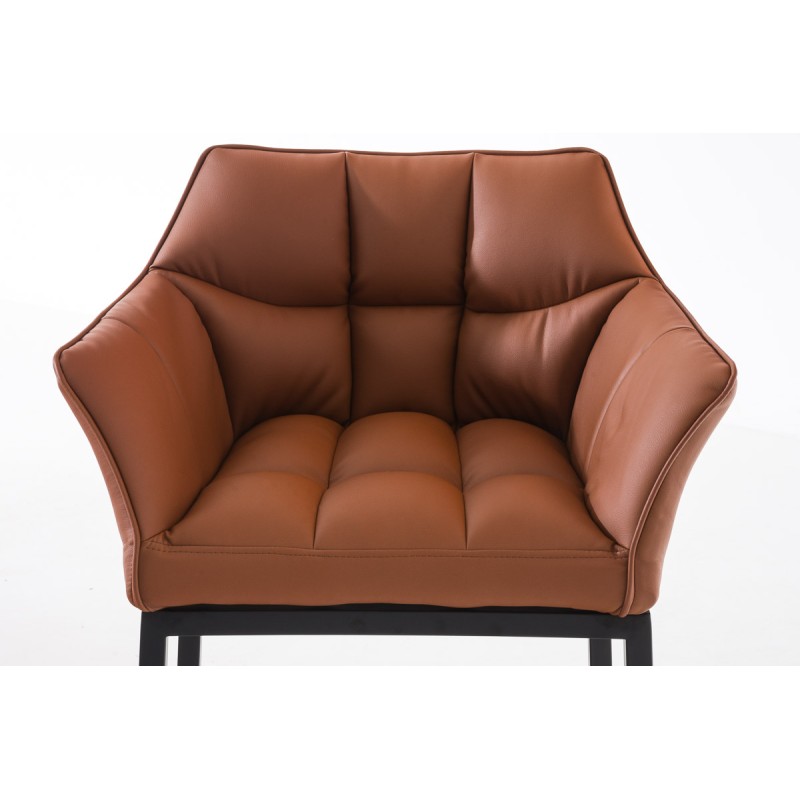 Taburete de bar Damaso B con base de 4 patas, marrón claro