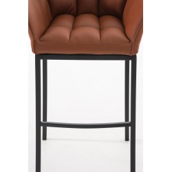 Taburete de bar Damaso B con base de 4 patas, marrón claro