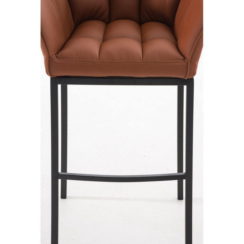 Taburete de bar Damaso B con base de 4 patas, marrón claro