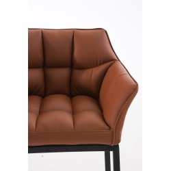 Taburete de bar Damaso B con base de 4 patas, marrón claro