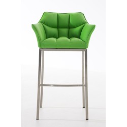 Taburete de bar Damaso E con base de 4 patas, verde