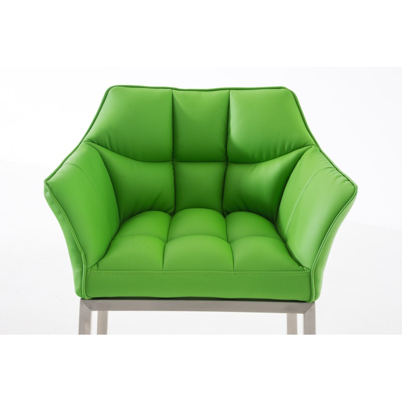 Taburete de bar Damaso E con base de 4 patas, verde