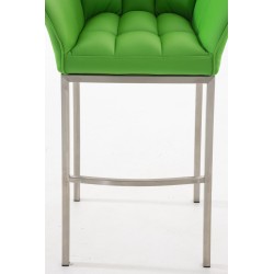 Taburete de bar Damaso E con base de 4 patas, verde
