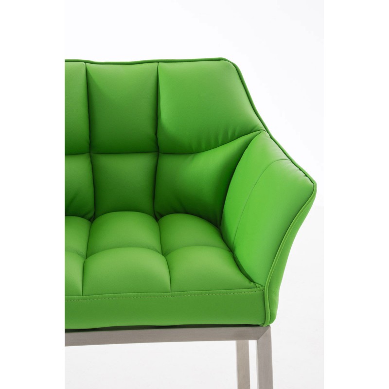 Taburete de bar Damaso E con base de 4 patas, verde