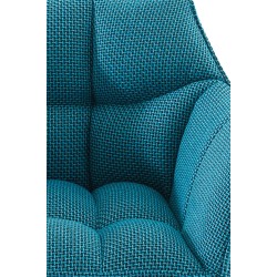 Taburete de bar Damaso E de tela turquesa