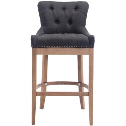 Taburete de bar Lakewood tapizado en tela, gris oscuro antiguo claro