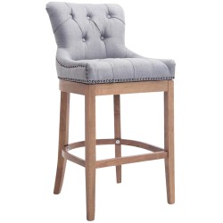 Taburete de bar Lakewood tapizado en tela, gris antiguo claro