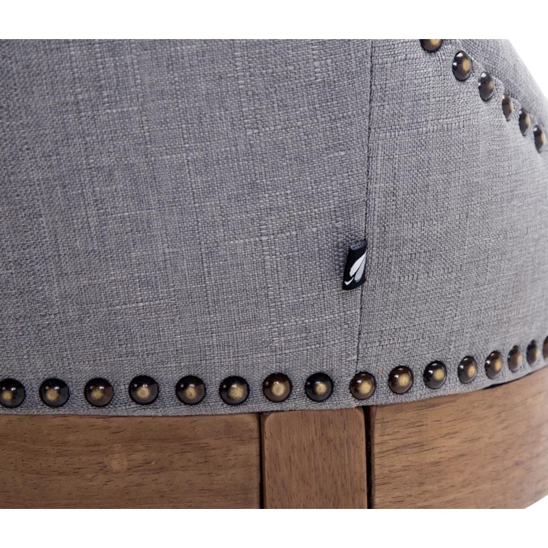 Taburete de bar Lakewood tapizado en tela, gris antiguo claro