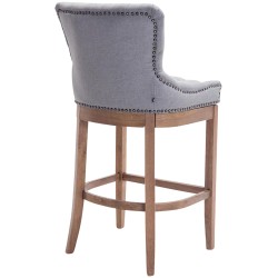Taburete de bar Lakewood tapizado en tela, gris antiguo claro
