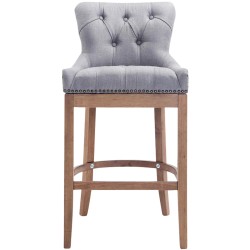 Taburete de bar Lakewood tapizado en tela, gris antiguo claro
