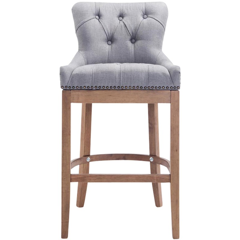 Taburete de bar Lakewood tapizado en tela, gris antiguo claro