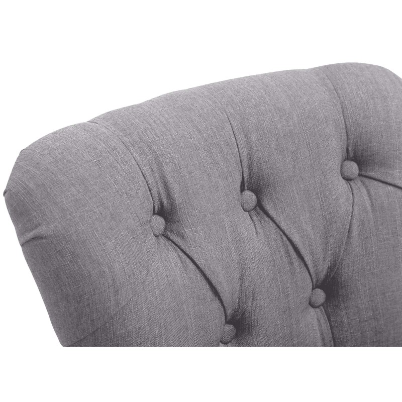 Taburete de bar Lakewood tapizado en tela, estilo antiguo, gris claro