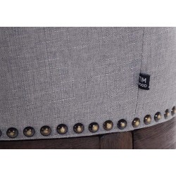 Taburete de bar Lakewood tapizado en tela, estilo antiguo, gris claro