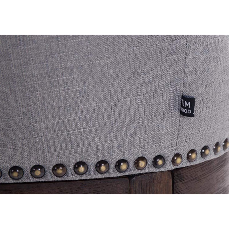 Taburete de bar Lakewood tapizado en tela, estilo antiguo, gris claro