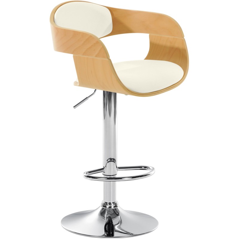 Taburete de bar Kingston C, natural/blanco