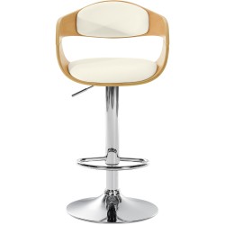 Taburete de bar Kingston C, natural/blanco