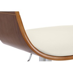 Taburete de bar Kingston C, nogal/blanco