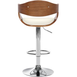 Taburete de bar Kingston C, nogal/blanco