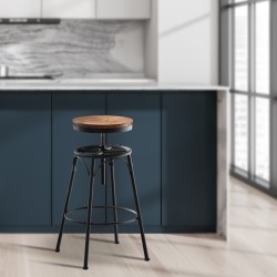 Taburete de bar negro Beam