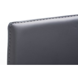 Taburete de bar Avola de piel, plano, gris B78