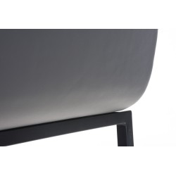 Taburete de bar Avola de piel, plano, gris B78