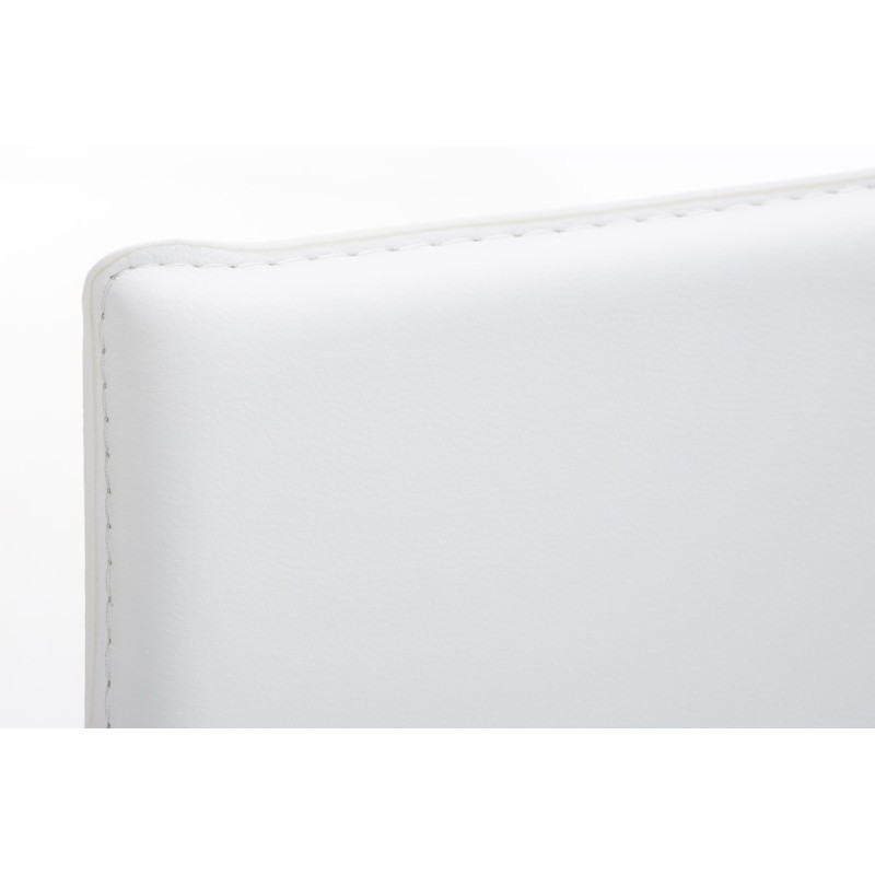 Taburete de bar Avola de piel, plano, blanco B78