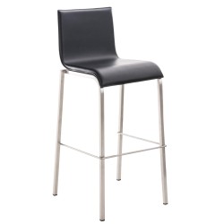 Taburete de bar Avola de piel, plano, 78 € negro
