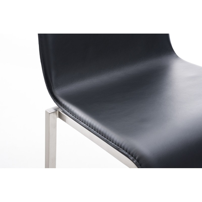 Taburete de bar Avola de piel, plano, 78 € negro